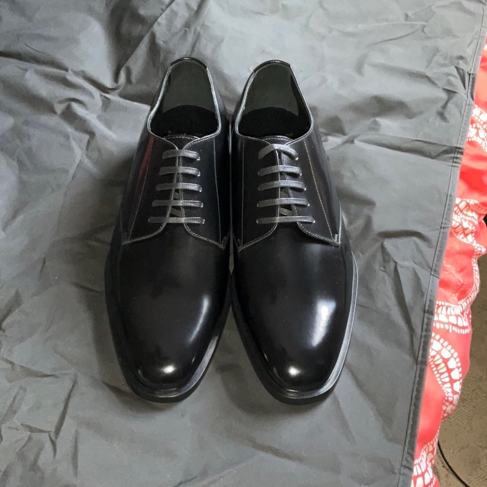 Men's YSL Black Leather Derby Size 43/11